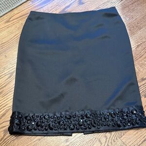 White House Black Market Black Beaded Pencil Skirt